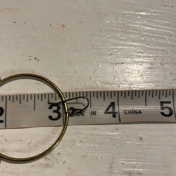 3.5” Bohemian mixed metal open circle hoop drop dangle earrings on wires - Picture 12 of 12